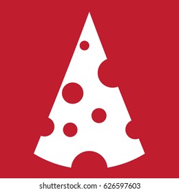 Cheese icon on red background