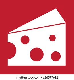 Cheese icon on red background