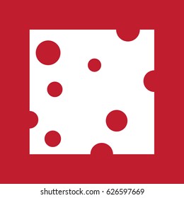 Cheese icon on red background