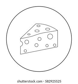 Cheese icon outline. Single bio, eco, organic product icon from the big milk outline.