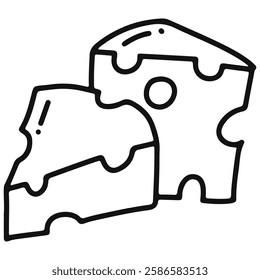 cheese icon with outline style
