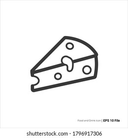 cheese icon outline. cheese vector design. isolated on white background