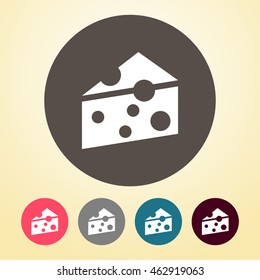 Cheese Icon in round shape. 