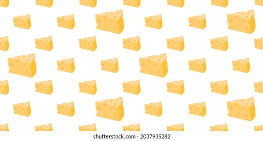 Cheese Icon Seamless Pattern, Flat Design Vector Art Illustration