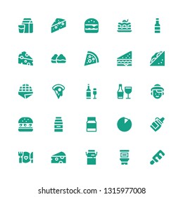 cheese icon set. Collection of 25 filled cheese icons included Wine, Food, Milk, Cheese, Sauce, Mayonnaise, Hamburger, Dutch, Pizza, Stroopwafel, Sandwich, Bun, Brownie, Burger