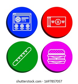 cheese icon set. Collection of Pizza, Butter, Baguette, Cheeseburger icons