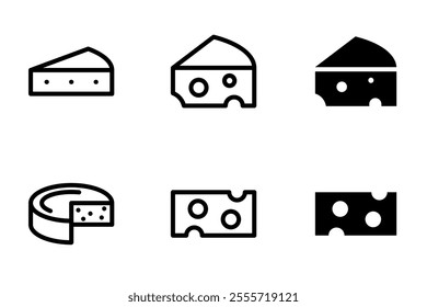 cheese icon set design collection