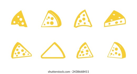 Cheese icon set. Flat icon on white background. Vector illustration