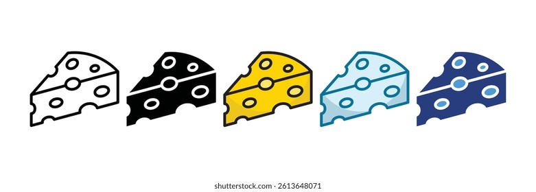 Cheese Icon Set Multiple Style Collection