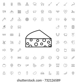 Cheese icon. set of outline agriculture icons.