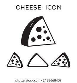 Käse-Icon-Set über weißem Hintergrund, Silhouette-Stil Konzept. Vektor-Illustration