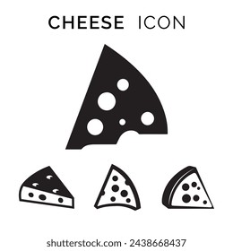 Cheese icon set over white background, silhouette style concept. vector illustration