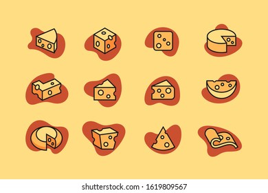 Cheese icon set vector design