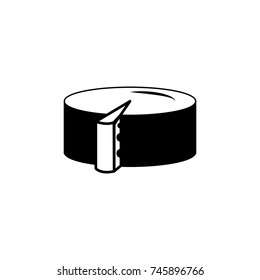 Cheese icon simple black eating icon Can be used as web element, eating design icon on white background