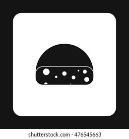 Cheese icon in simple style on a white background