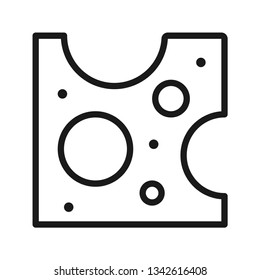 Cheese icon. Stroke outline style. Vector. Isolate on white background.