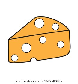 Icono de queso. Símbolo de queso. Diseño plano. Material - Ilustración de vectores