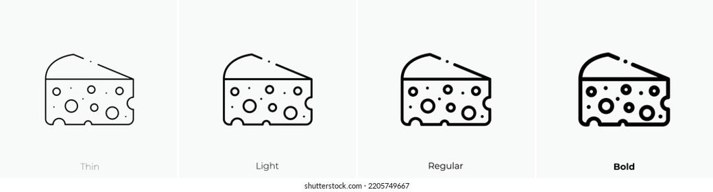 cheese icon. Thin, Light Regular And Bold style design isolated on white background