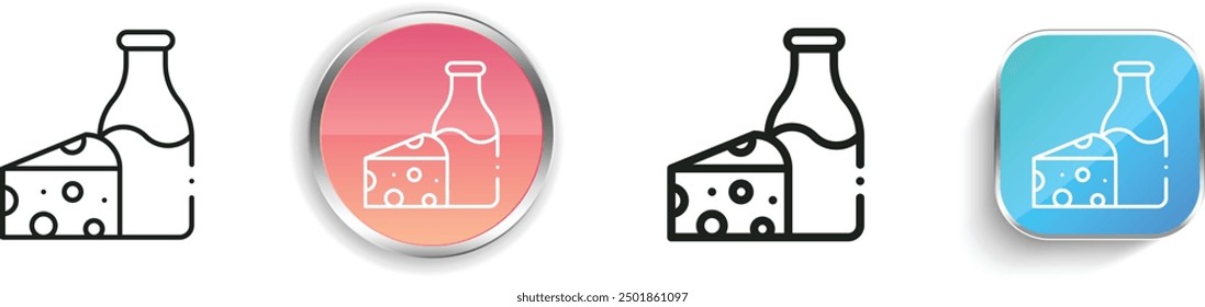 cheese icon. Thin Linear, Regular and Button Style Design Isolated On White Background