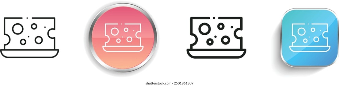 cheese icon. Thin Linear, Regular and Button Style Design Isolated On White Background