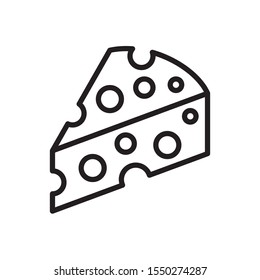 Cheese icon in trendy outline style design. Vector graphic illustration. Suitable for website design, logo, app, and ui. Editable vector stroke. EPS 10.