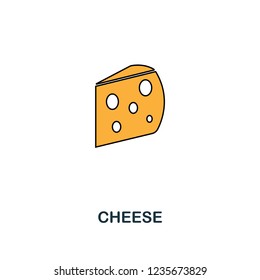 Cheese icon. Two colors design style from meal icons collection. Simple illustration of cheese icon