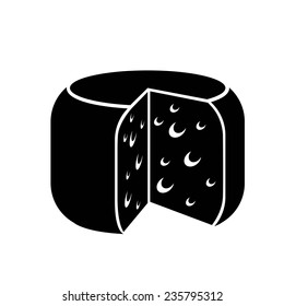 Cheese icon. vector black icon on white background