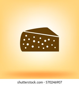 Cheese icon. Vector concept illustration
