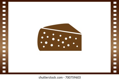Cheese icon. Vector concept illustration