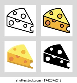 cheese icon vector design in filled, thin line, outline and flat style.