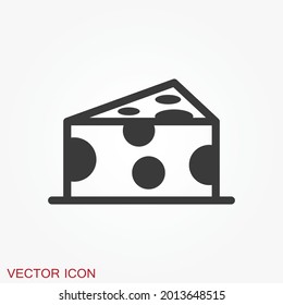 Cheese icon vector, filled flat sign, logo illustration