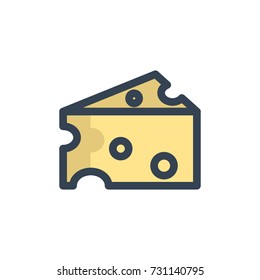 cheese icon vector. cheese filled outline style design