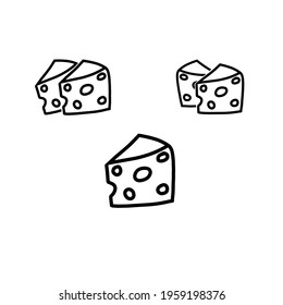 Cheese icon vector, flat line signs, solid line pictograms isolated on white, logo illustrations