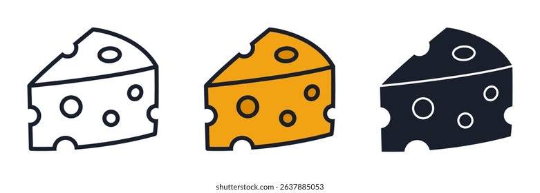 Cheese Icon Vector Illustration. Dairy Product Symbol for Gourmet Branding and Food Packaging Designs