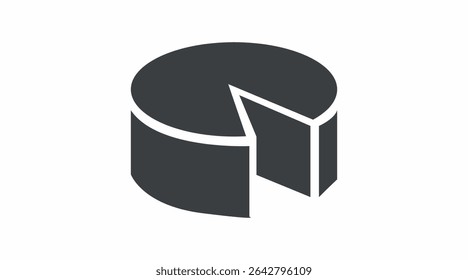 Cheese Icon. Vector isolated black and white flat editable illustration of a Cheese
