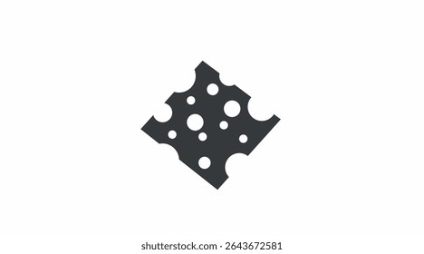 Cheese Icon. Vector isolated editable black and white linear illustration of a slice of Cheese.