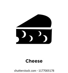 Cheese icon vector isolated on white background, logo concept of Cheese sign on transparent background, filled black symbol