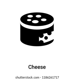 Cheese icon vector isolated on white background, logo concept of Cheese sign on transparent background, filled black symbol