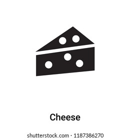 Cheese icon vector isolated on white background, logo concept of Cheese sign on transparent background, filled black symbol
