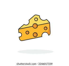 Cheese icon vector line icon, yogurt, dutch, ricotta symbols cheese color icon for app web logo banner icon - Vector