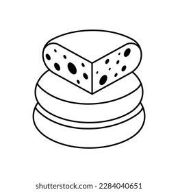Vector de iconos de queso. Signo de ilustración de producto de leche. Símbolo de comida. Logo de la granja de queso.
