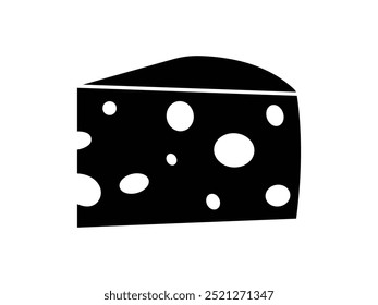 Icono de queso Vector. Silueta de queso aislado fondo blanco. Ilustración vectorial