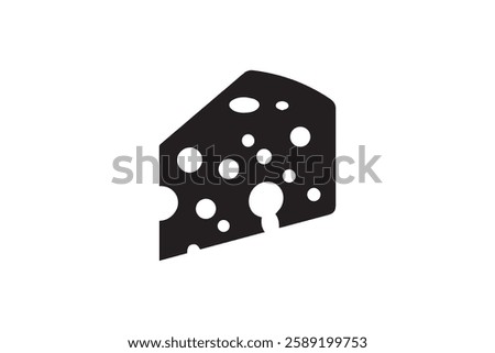Cheese icon vector silhouette isolated in white background