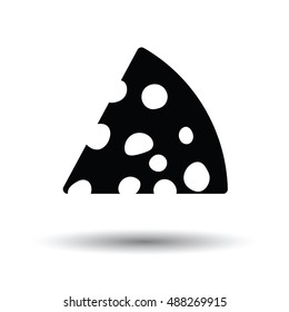 Cheese icon. White background with shadow design. Vector illustration.
