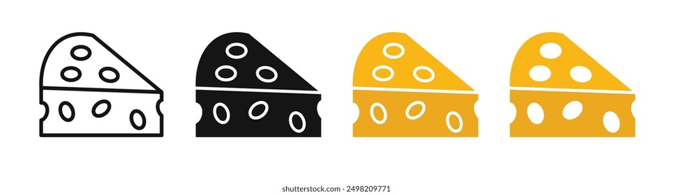 Cheese iconicon vector collection in outlined and solid style