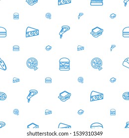 cheese icons pattern seamless white background. Included editable outline pizza, double burger, burger, sandwich, taco icons. cheese icons for web and mobile.