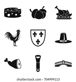 Cheese icons set. Simple set of 9 cheese vector icons for web isolated on white background