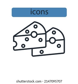 Cheese icons  symbol vector elements for infographic web