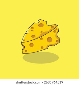 Cheese icons vector set in line, flat, and color style, vector illustration