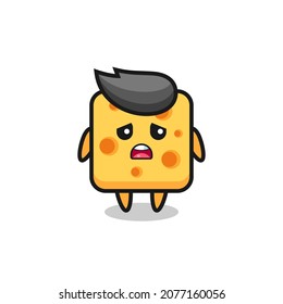 cheese illustration with apologizing expression, saying I am sorry , cute style design for t shirt, sticker, logo element